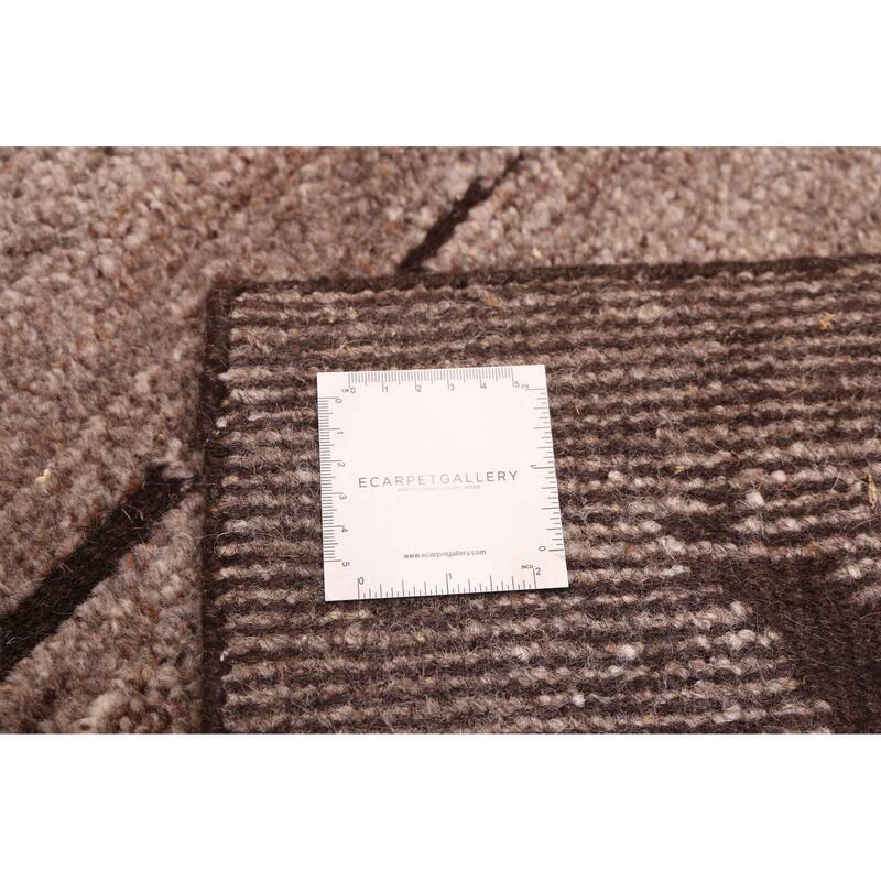 ECARPETGALLERY Hand-knotted Tangier Brown Wool Rug - 8'1 x 10'1