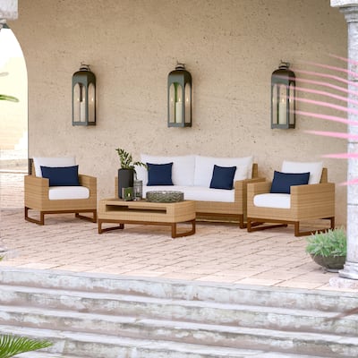 Milea 4 Piece Sunbrella Outdoor Patio Seating Set