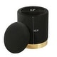 preview thumbnail 51 of 88, Adeco Round Storage Ottoman Footrest Stool Velvet Gold Plating Base