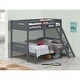 preview thumbnail 4 of 7, Twin over Full Bunk Bed with Angled Ladder & Convertible Design, Grey