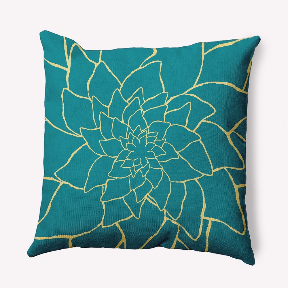 Flower Outline Indoor/Outdoor Throw Pillow