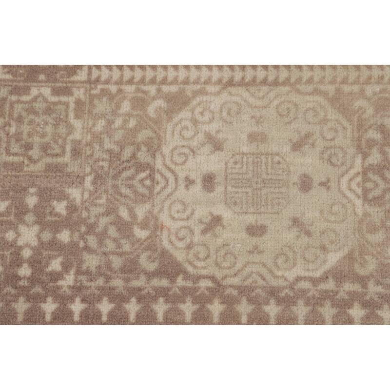 Geometric Oriental Area Rug Handmade Wool Carpet - 5'3"x 7'6"