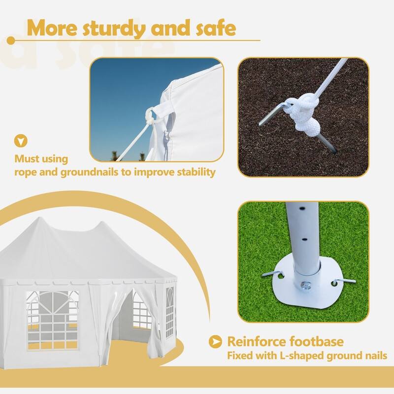 20x15ft Heavy Duty Party Tent for Weddings, Events and Outdoor Gatherings (White) - 238.92”(L) x 175.2”(W) x 141.73”(H)