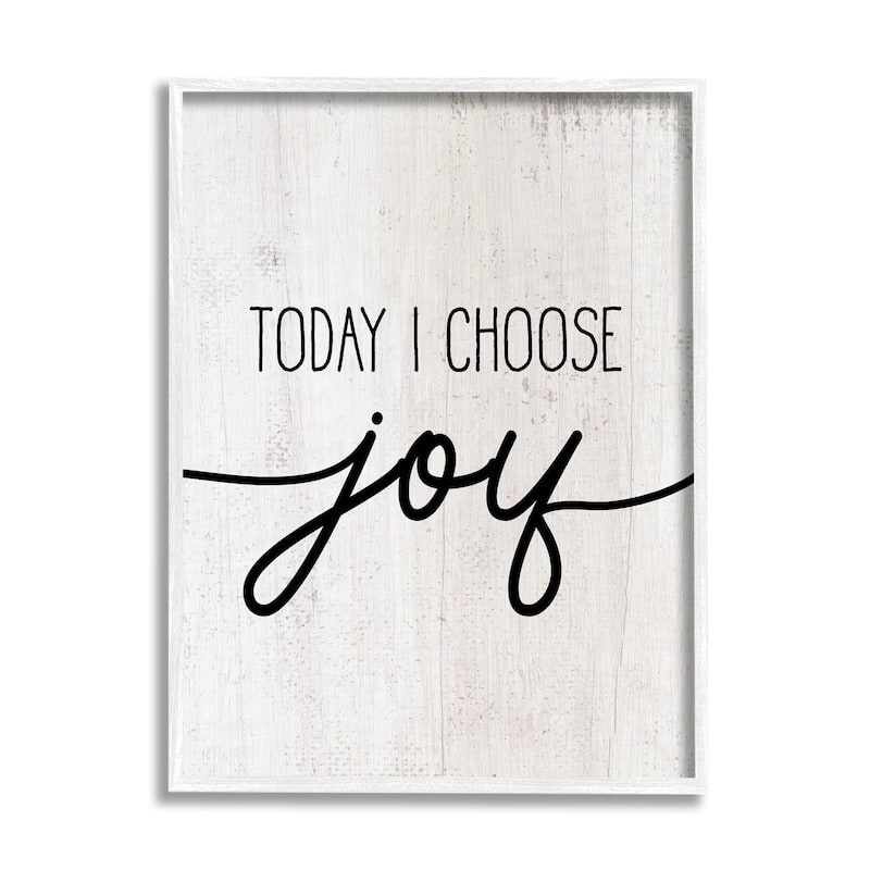 Stupell Today I Choose Joy Motivational Phrase Positive Attitude Framed Wall Art - Black