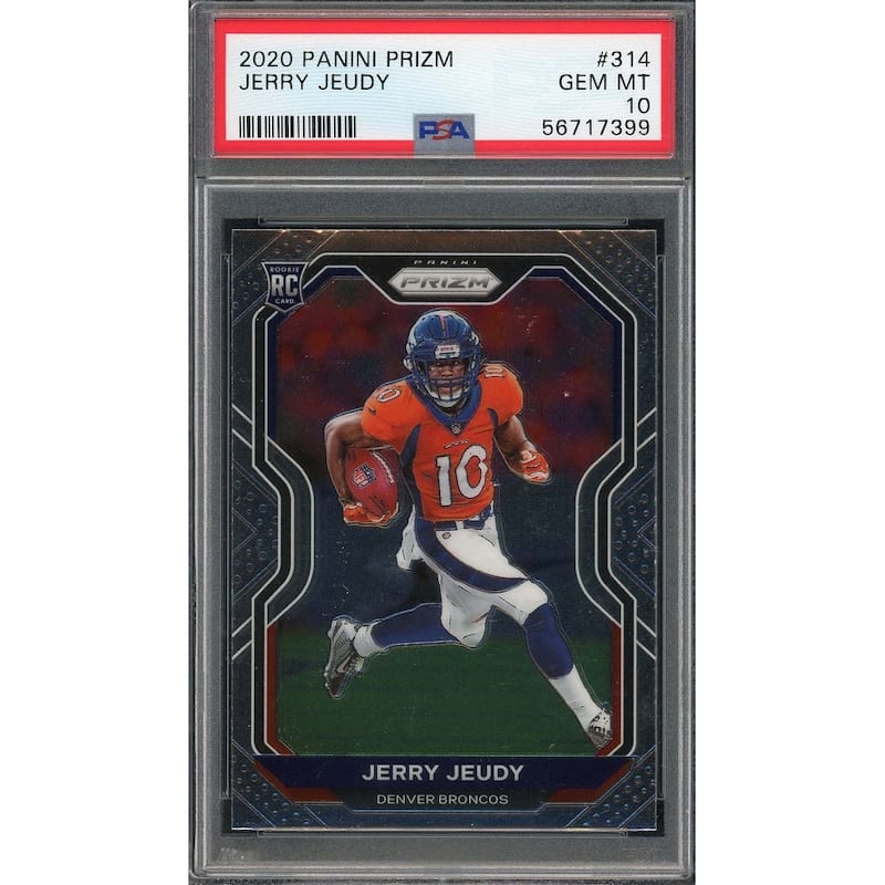 Jerry Jeudy 2020 Panini Prizm Football Rookie Card RC #314 Graded PSA 10 - 8'6" x 11'6"
