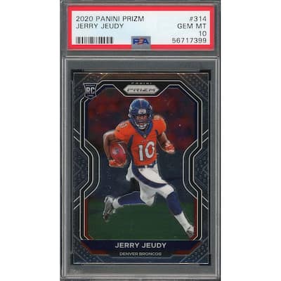 Jerry Jeudy 2020 Panini Prizm Football Rookie Card RC #314 Graded PSA 10 - 8'6" x 11'6"