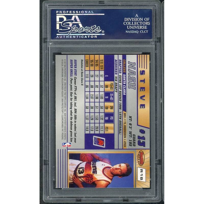 Steve Nash 1996 Bowmans Best Basketball Rookie Card RC #R18 Graded PSA 10 - 8'6" x 11'6"