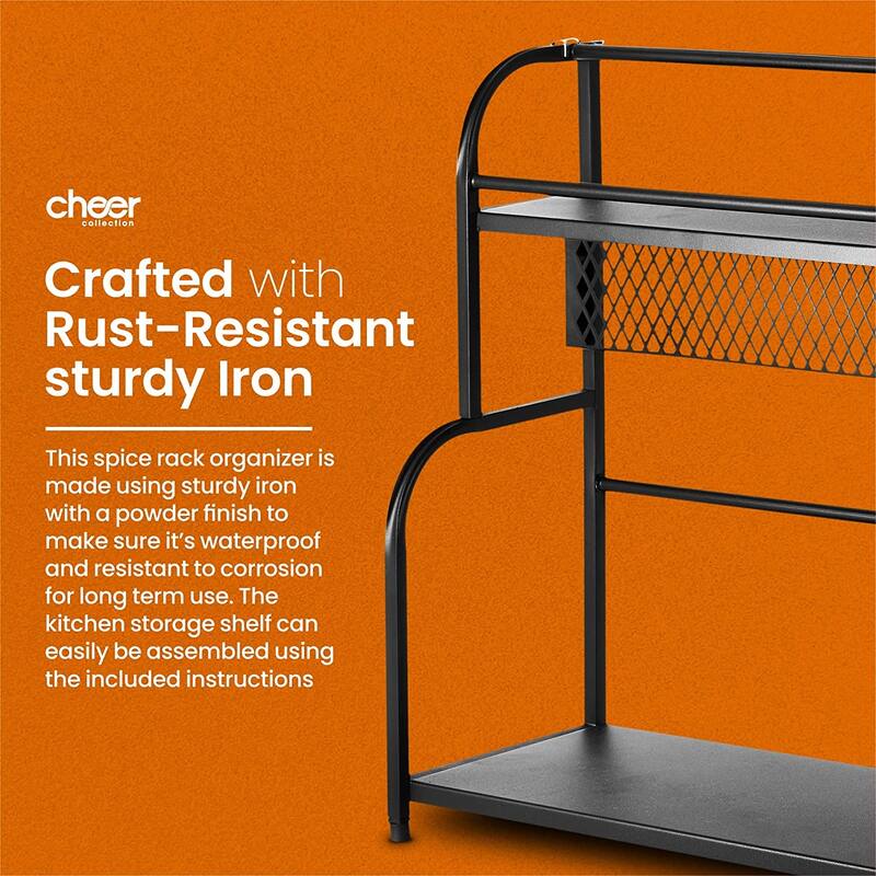 Cheer Collection 2 Tier Spice Rack Pantry Organizer Display Stand