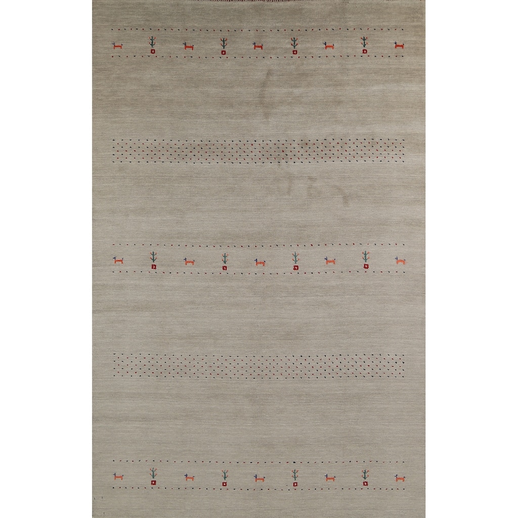 Tribal Gabbeh Oriental Area Rug Handmade Contemporary Wool Carpet - 6'7"x 9'10"