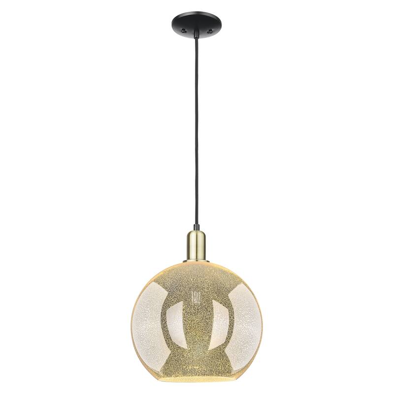 Innovations Lighting Endless Possibilities Arcadia - Athens - 1 Light 12" Cord Hung Mini Pendant - Mercury/Black Antique Brass
