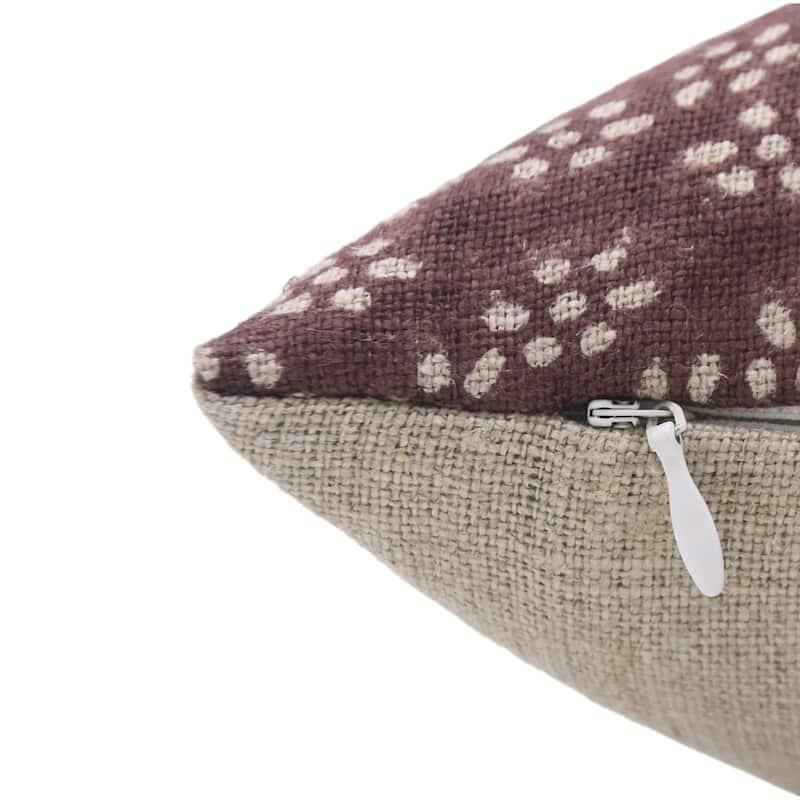 Linen Square Block print pillow Cover - Ola Vrishti