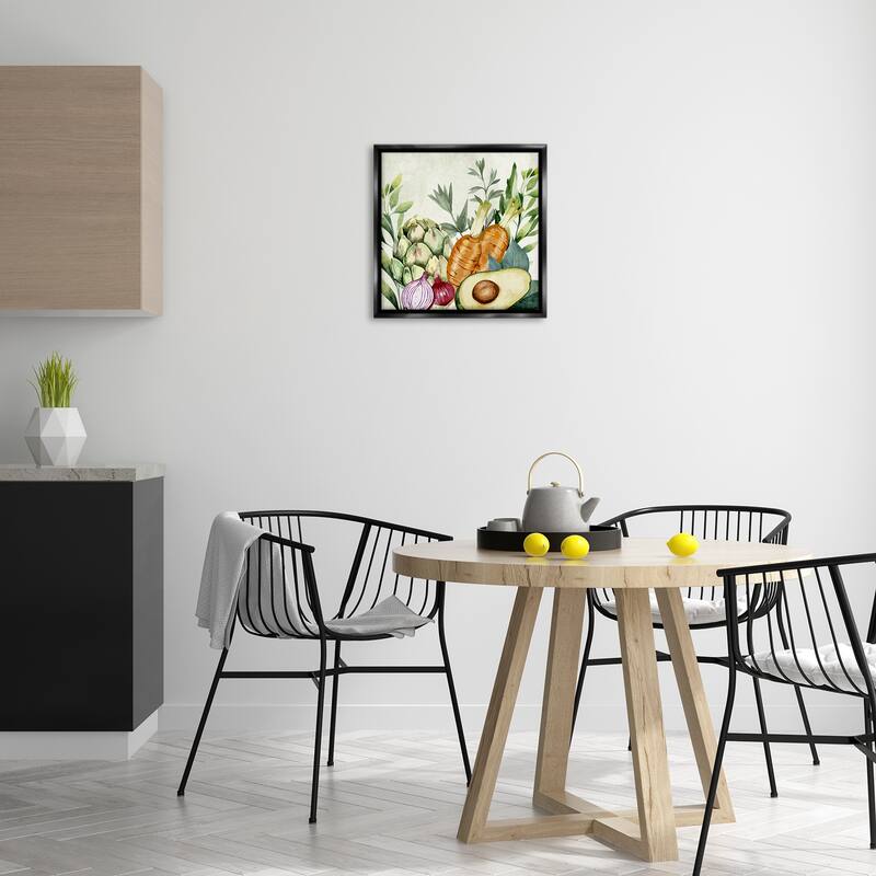 Stupell Organic Vegetable Harvest Framed Floater Canvas Wall Art Design By Kim Allen