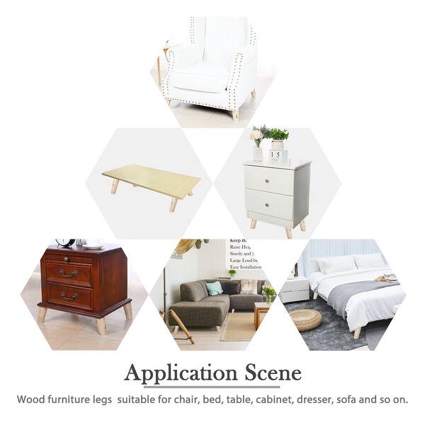 Shop 4 Solid Wood Furniture Leg Chair Table Sofa Feet Replacement Adjuster Set Of 8 4 Height 8pcs On Sale Overstock 26632836