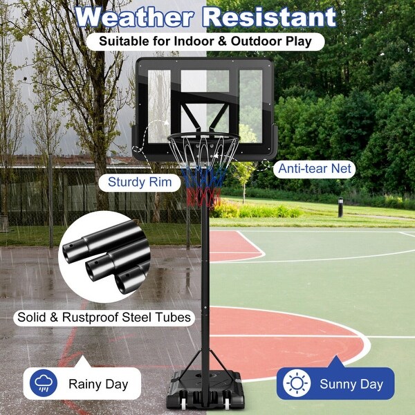 Portable Basketball Hoop with 4.6 to 10 Feet 10-Level Height Portable Basketball Hoop with 4.6 to 10 Feet 10-Level Height