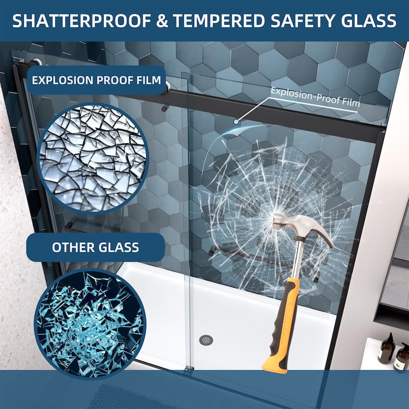 48" x 74" Bypass (Double Sliding) Shower Door