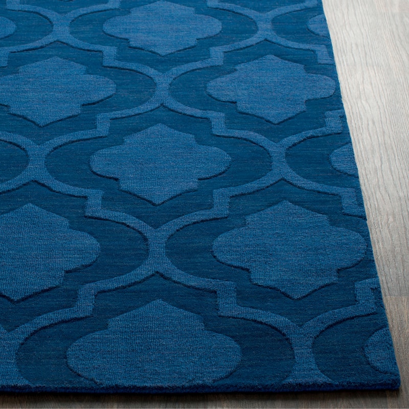Hand-Woven Ali Tone-on-Tone Moroccan Trellis Wool Rug (6' x 9')
