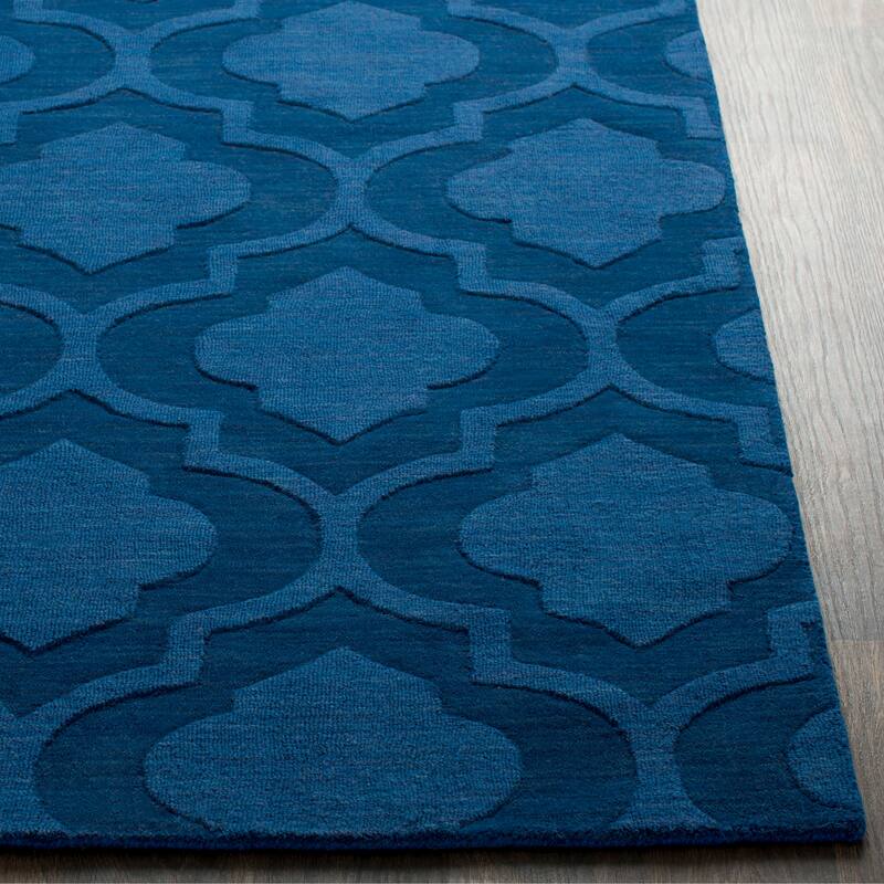 Hand-Woven Ali Tone-on-Tone Moroccan Trellis Wool Rug (8' x 10')