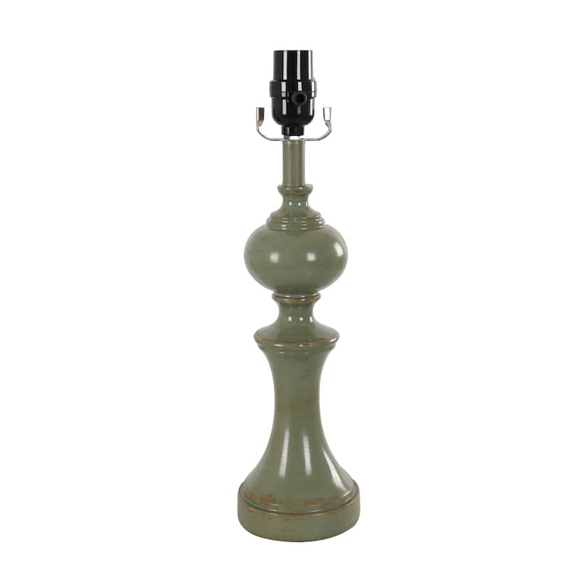 Traditional Green Poly Table Lamp (Set of 2)
