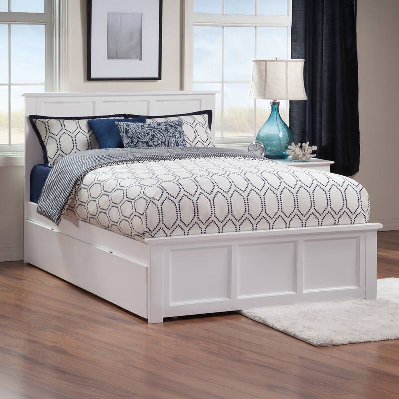 AFI Madison Full Size Platform Bed with Matching Footboard & Full Trundle