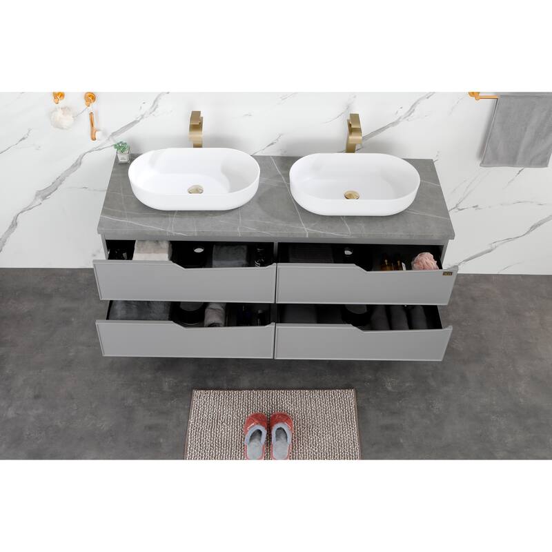 Eco-Friendly 24-Inch Acrylic Rectangular Vessel Sink, Durable and Hygienic, for Modern Bathroom Design - 24in L