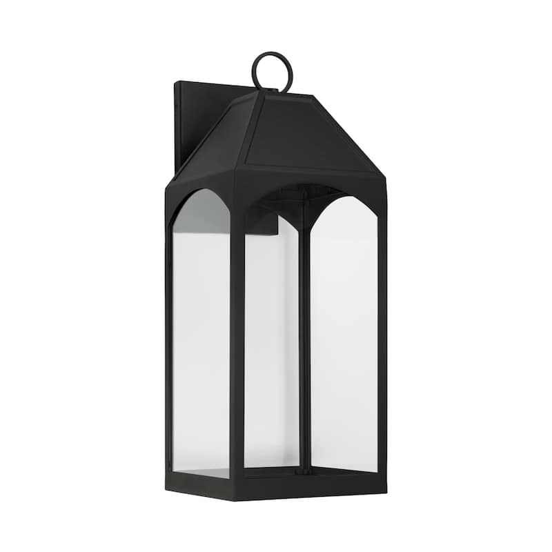 Burton Outdoor 1-light Black Large LED Wall Lantern w/ Clear Glass