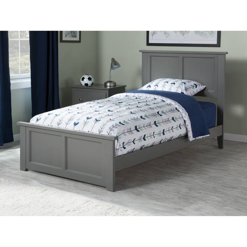 Madison Twin Foundation Bed with Matching Footboard in Grey - Grey - Twin