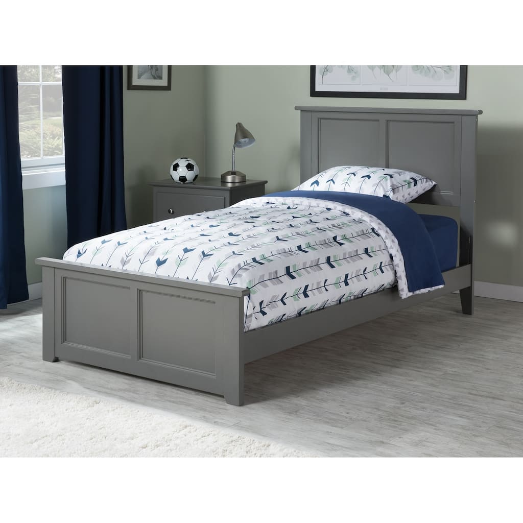 Madison Twin Foundation Bed with Matching Footboard in Grey