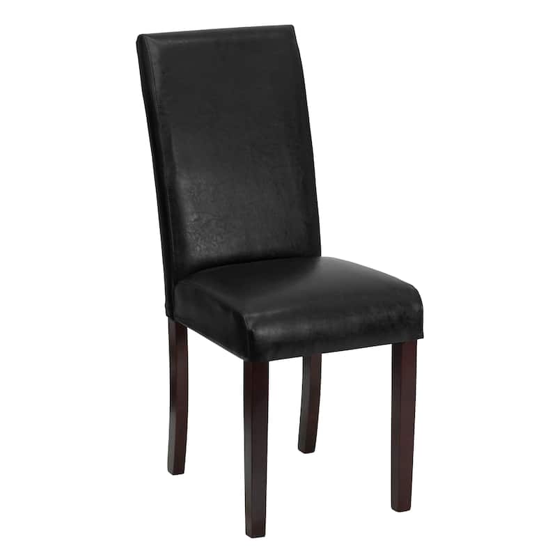 LeatherSoft Wood Parsons Chair (Set of 2)