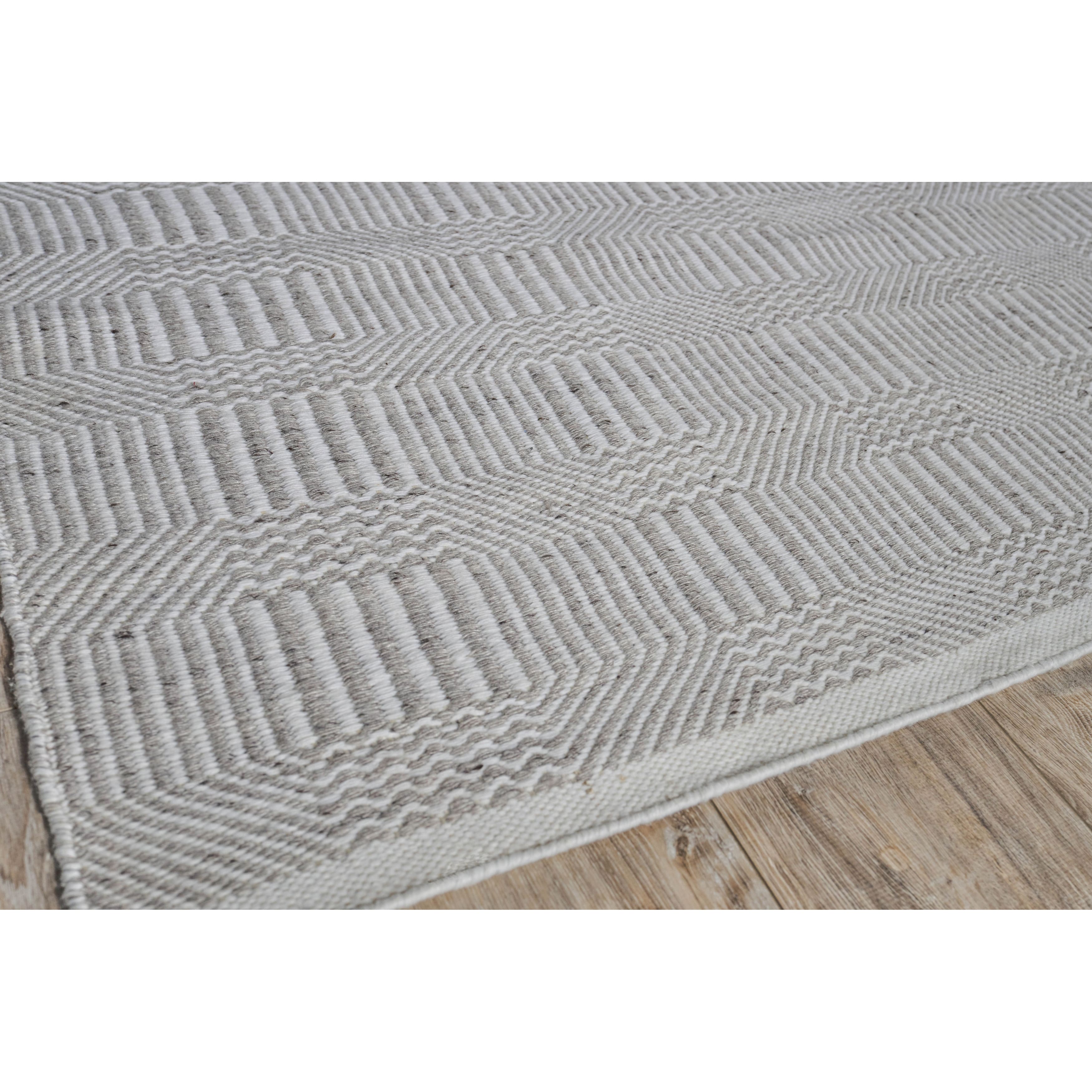 EXQUISITE RUGS Naples Indoor/Outdoor Flatweave PET yarn Ivory/Grey Area