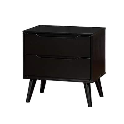 Lennart Mid Century Modern Nightstand, Black
