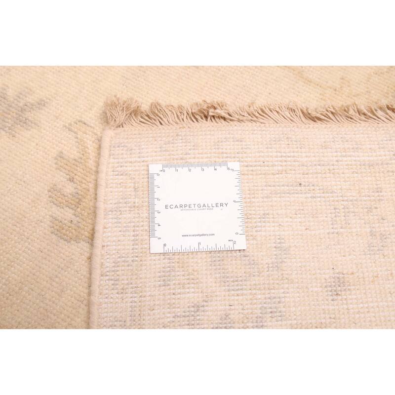 ECARPETGALLERY Hand-knotted Finest Oushak Cream Wool Rug - 4'2 x 5'11
