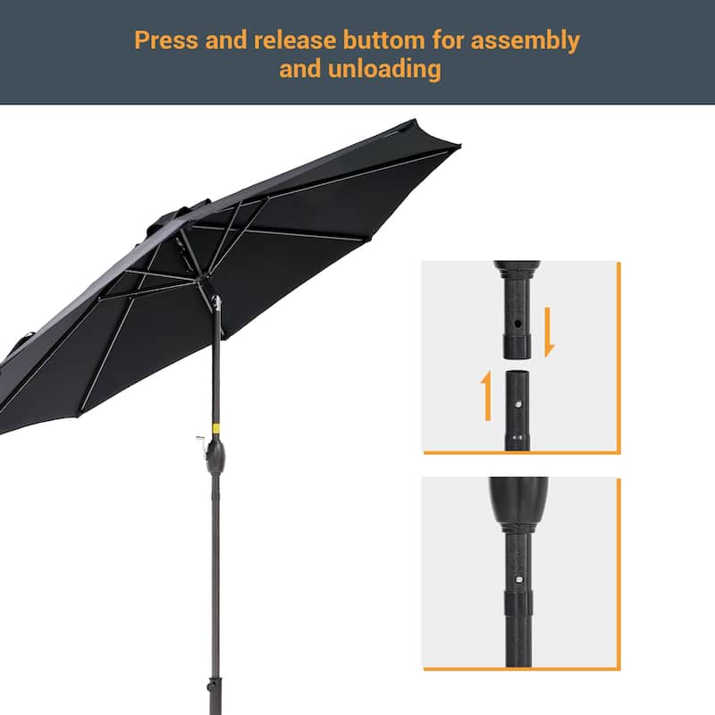 LIVOOSUN 9ft Patio Umbrella Outdoor Table Umbrella with Tilt and Crank