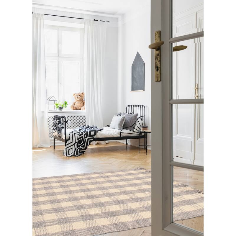 ECARPETGALLERY Hand Tufted Sienna Grey Wool Rug - 5'2 x 7'5