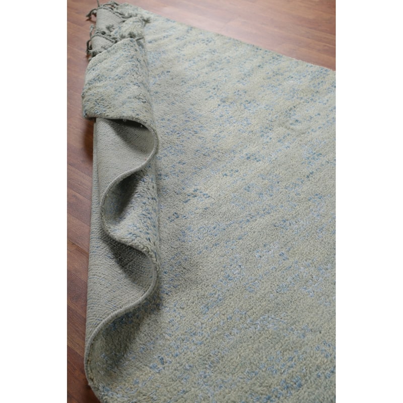 Gray/ Blue Moroccan Area Rug Hand-knotted Wool Carpet - 5'4" x 7'11"