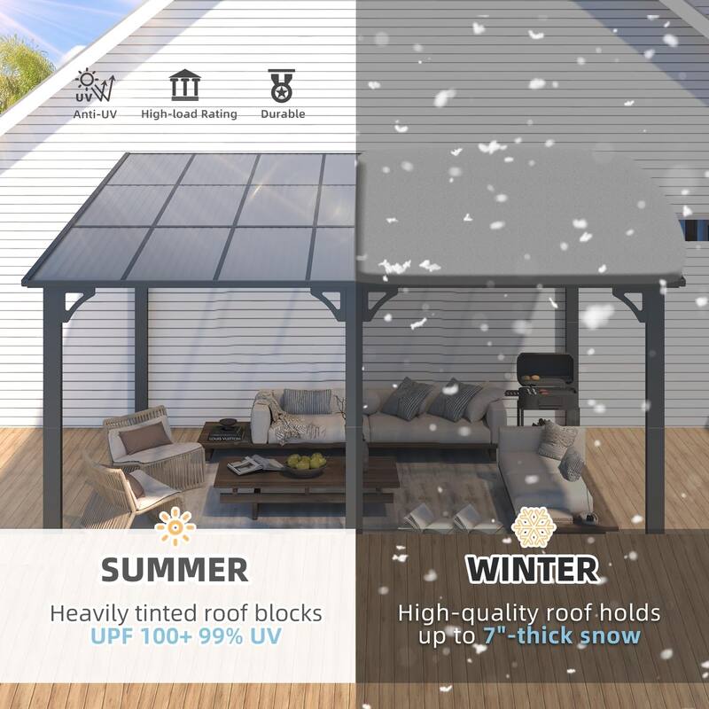 AECOJOY Wall Mounted Gazebos Pergola Gazebo Awnings for Backyard
