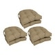 preview thumbnail 49 of 59, 16-inch U-Shaped Indoor Twill Chair Cushions (Set of 2, 4, or 6) - 16" x 16" Set of 6 - Toffee
