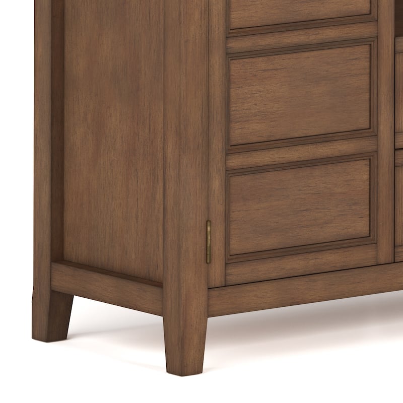 WYNDENHALL Portland SOLID WOOD 54 inch Wide Transitional TV Media Stand For TVs up to 60 inches - 54"w x 17.5"d x 36" h
