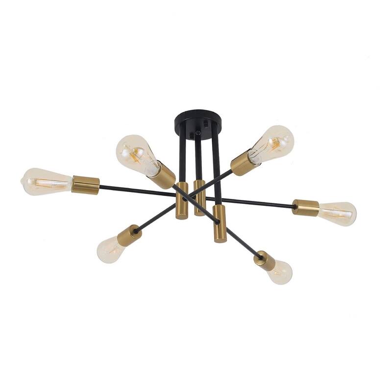 Sputnik Chandelier Lighting Pendant Ceiling 6 Light Fixture Semi Flush - 32" x 13"