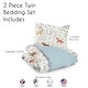preview thumbnail 5 of 4, Woodland Animal Toile Collection Boy or Girl 2-piece Twin-size Comforter Set - Grey Green Brown Bear Deer Fox Forest Animals