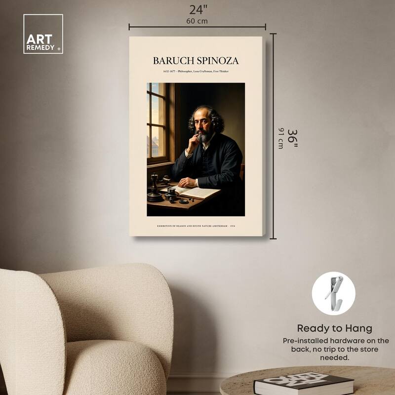 Philosopher Spinoza Canvas by Art Remedy, Gallery Wrapped