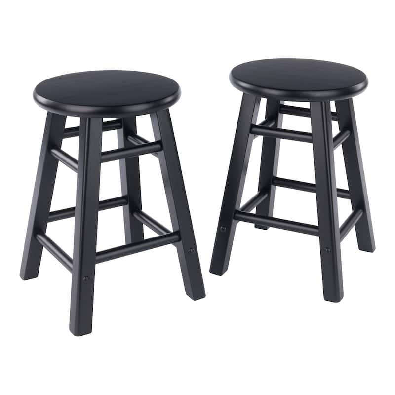 Element 2-Pc Square Legs Dining Stool Set, Black Finish - N/A