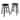Element 2-Pc Square Legs Dining Stool Set, Black Finish - N/A