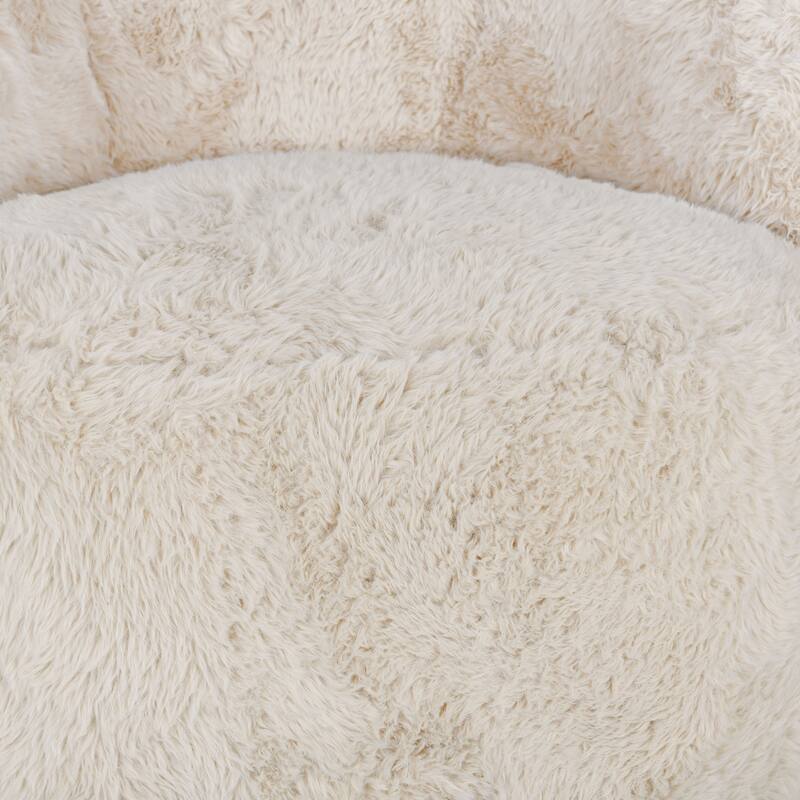 Classic Home Adley Plush Swivel Accent Chair in Sand