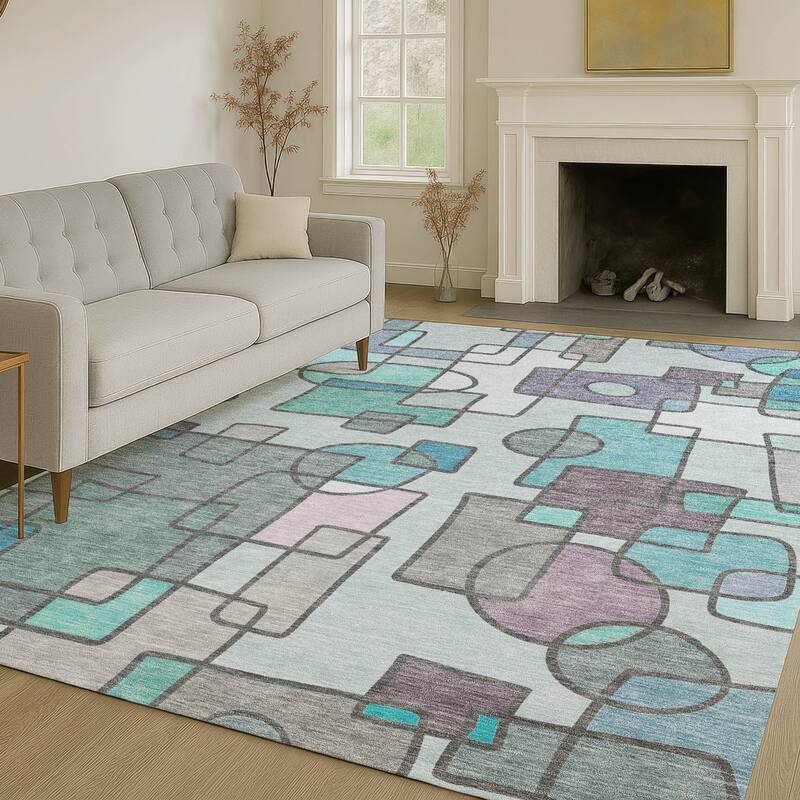 Machine Washable Indoor/ Outdoor Contemporary Prenner Chantille Rug