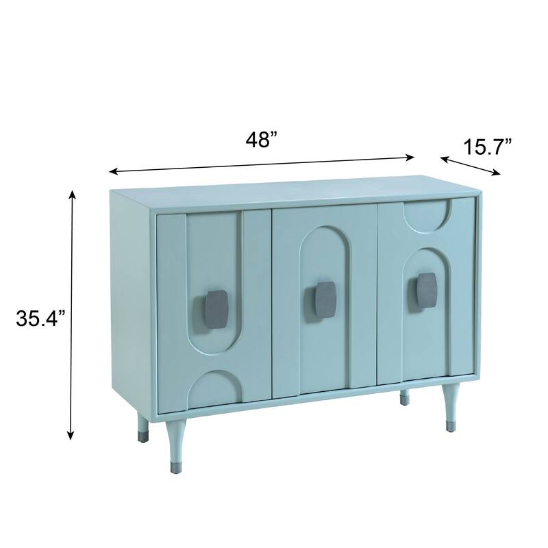 StyleCraft Modern Geo 3-Door Cabinet - Skye Blue