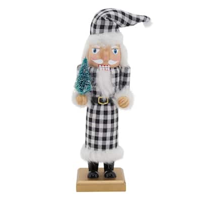 Nutcracker Decoration With Buffalo Plaid Design