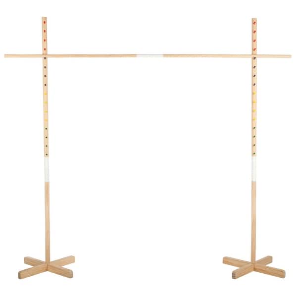 slide 2 of 6, Hey Play Wooden Limbo Game for Kids and Adults - Carrying Bag Included - Natural Natural