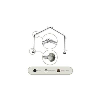 Medieval Curtain Rods & Hardware - Adjustable Telescoping Rods 20-72 Inch - Satin Nickel Finials - M