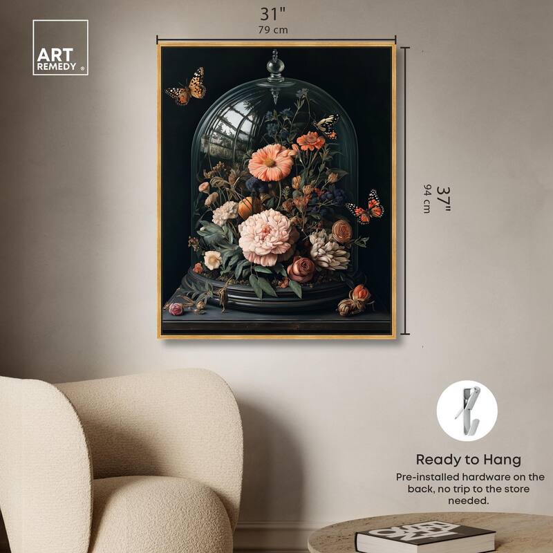 Bell Jar Garden I Canvas by Art Remedy