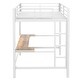 preview thumbnail 30 of 64, Gaming Loft Bed with RGB LED Light & USB Charge Station, Metal Loft Bed Frame w/Built-in Desk & Full-Length Guardrails